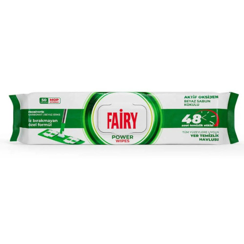Вологі серветки для підлоги, до швабри Fairy аромат білого мила, 50 шт.